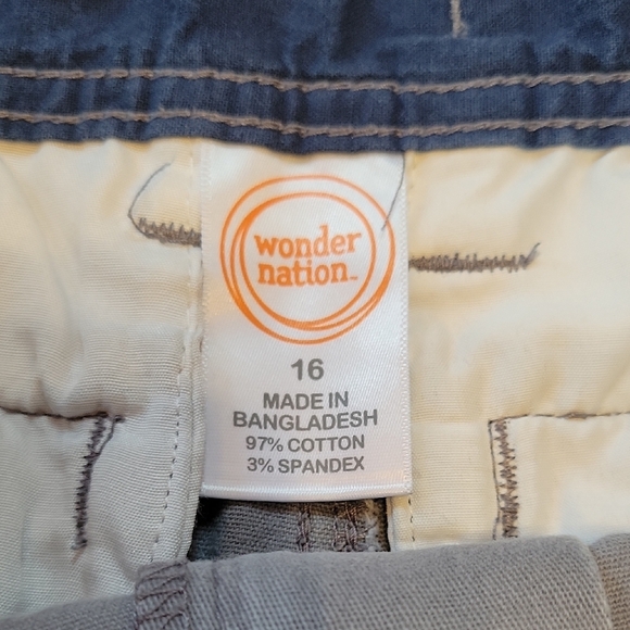 Wonder Nation Size 16 Light Gray Flat Front Shorts - Picture 2 of 6